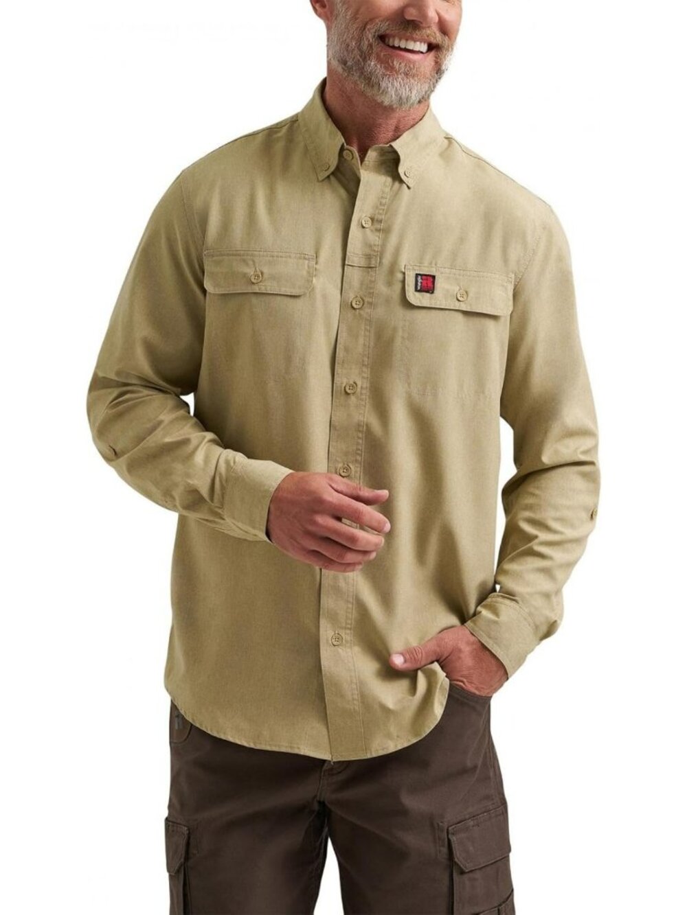 Lightweight Long Sleeve Vented Work Shirt for Men - Perfect for Outdoor & Casual